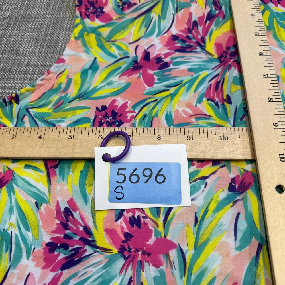 Stella Parker Golf Sleeveless Floral Quarter Zip Top Women XL Resort Performance